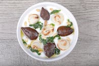 White Ceramic Plate With Cooked Food