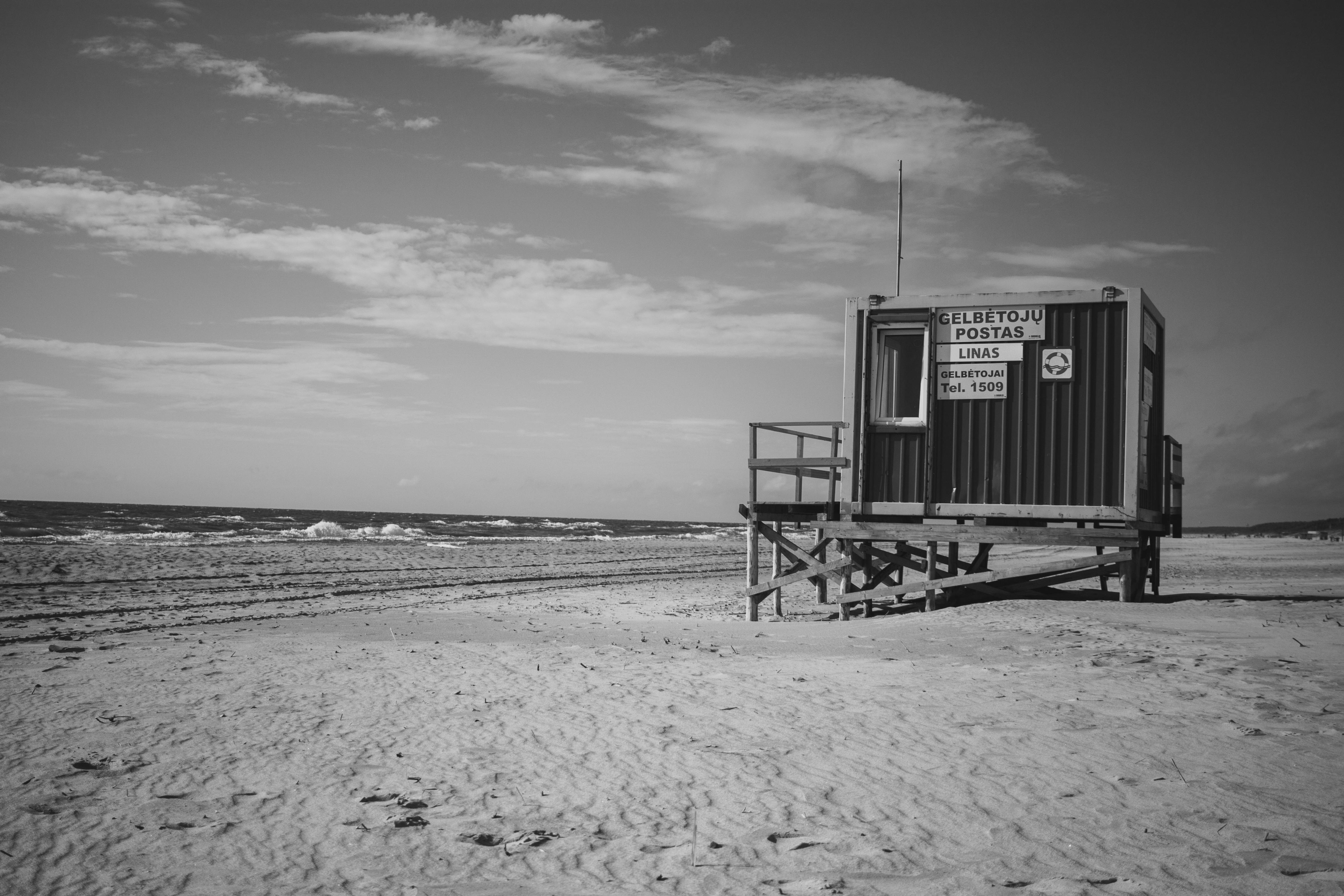 Free stock photo of Baltic Sea, black and white, help