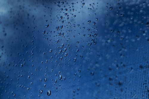 Water Droplets on Glass Surface