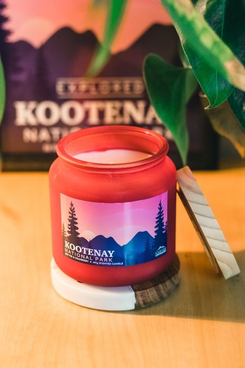 Free Close-up of Kootenay National Park candle in rustic setting with plants. Stock Photo