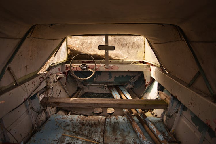 Interior Of An Old Boat