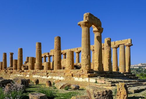 Free Explore the ancient Greek temple ruins at the Valley of the Temples, Sicily. Stock Photo
