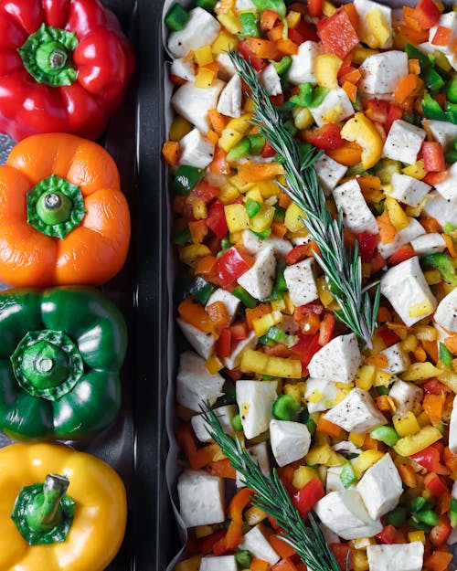 Capsicum and Feta Cheese Vegetable Salad