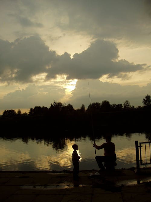 Fotobanka s bezplatnými fotkami na tému otec so synom, rybár, rybolov