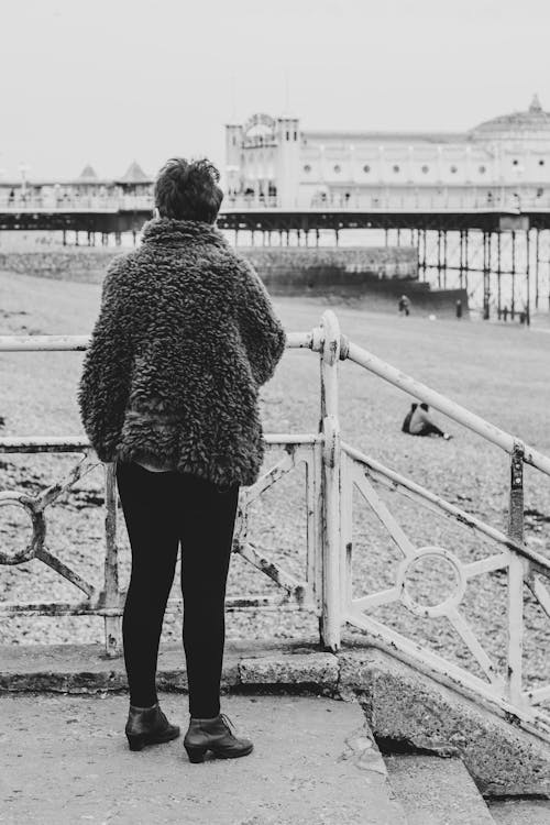 Backview of Person wearing Fur Coat 