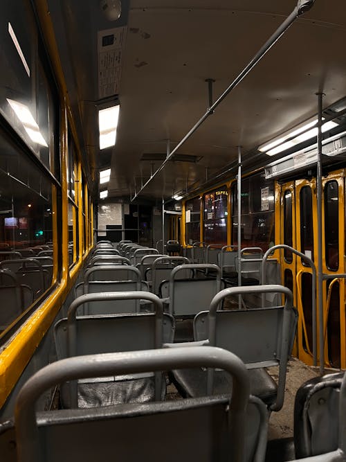 Empty Chairs inside a Bus