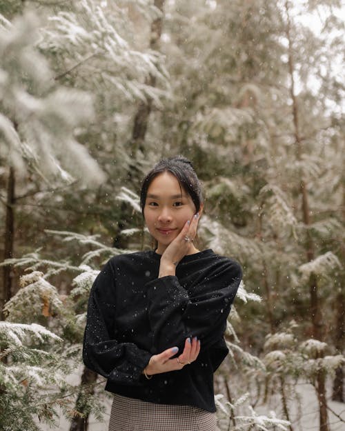 A Woman in Black Sweater