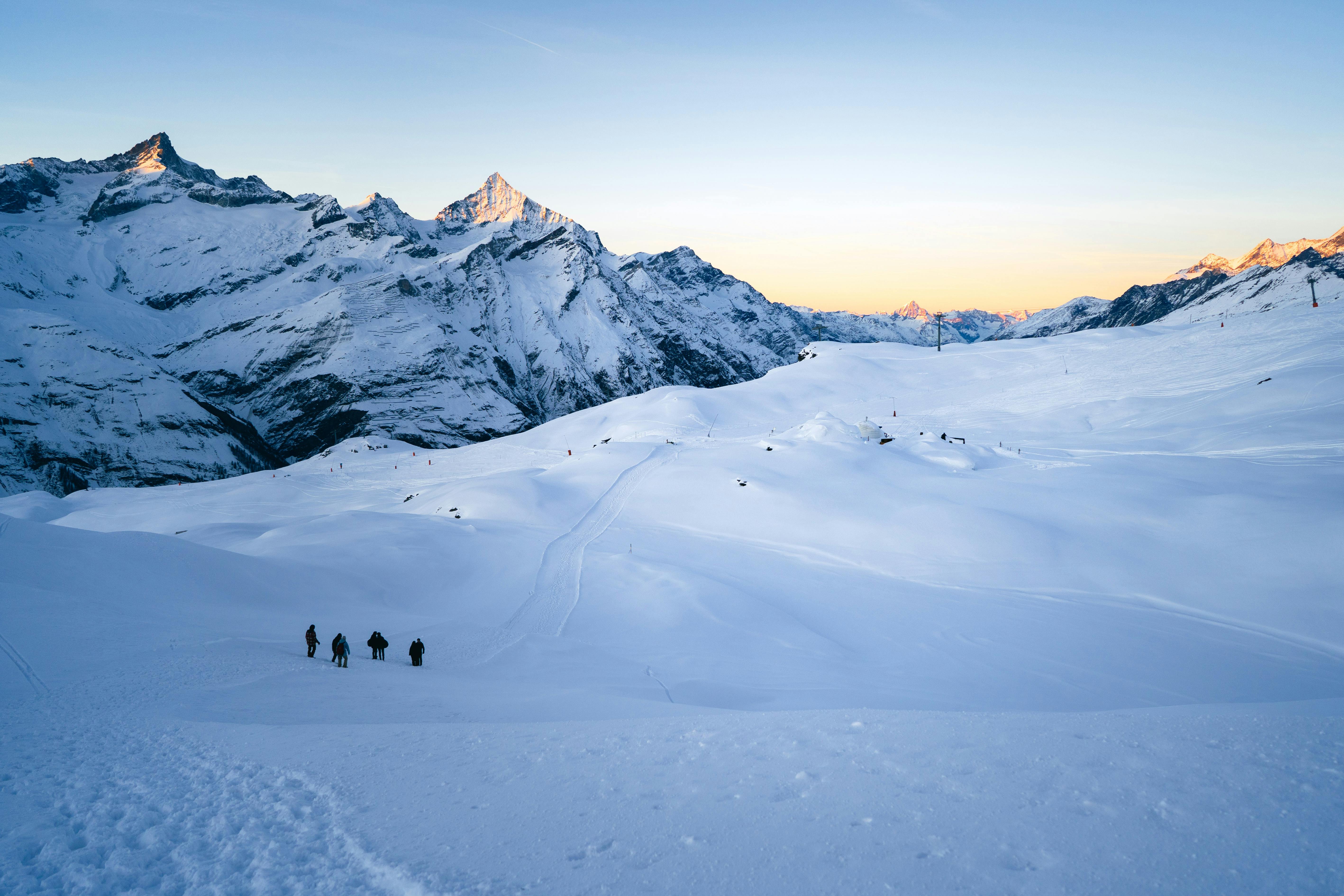 Prescription Goggle Inserts - A stunning snowy mountain view in Zermatt, perfect for winter sports enthusiasts enjoying the serene environment.