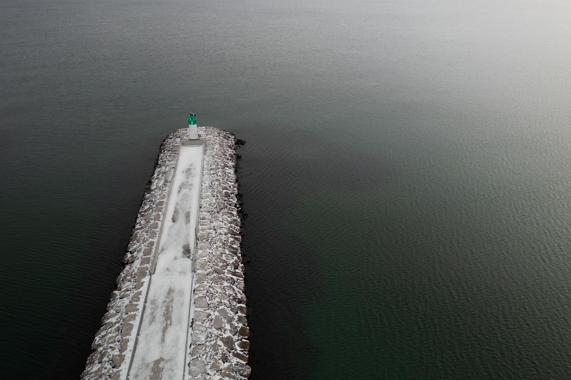 Aerial View of Concrete Dock