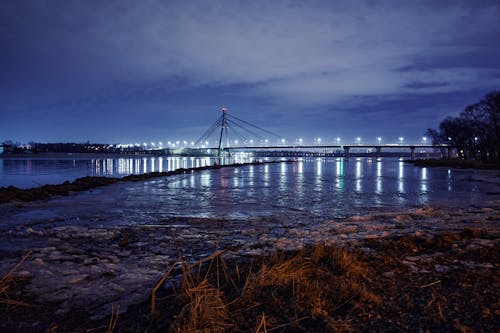 Foto d'estoc gratuïta de hivern, nit, pont