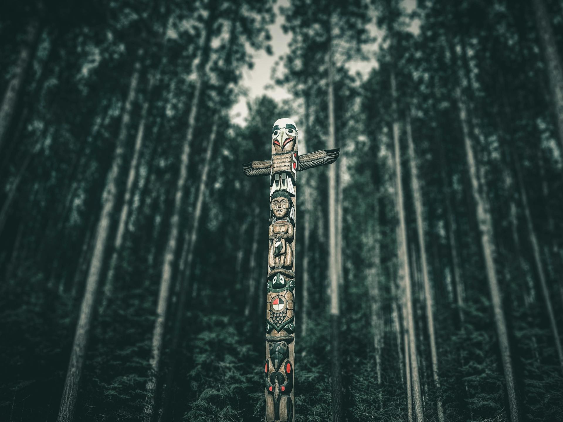 Close Up Shot of Wooden Totem