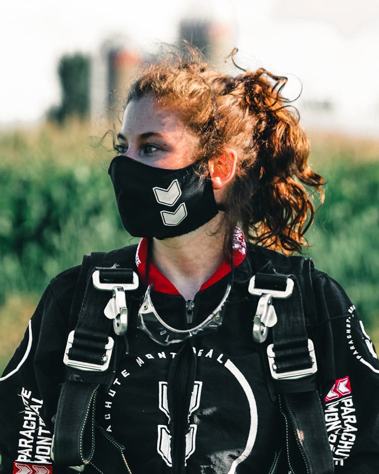 Man In Black Jacket Wearing Facemask 