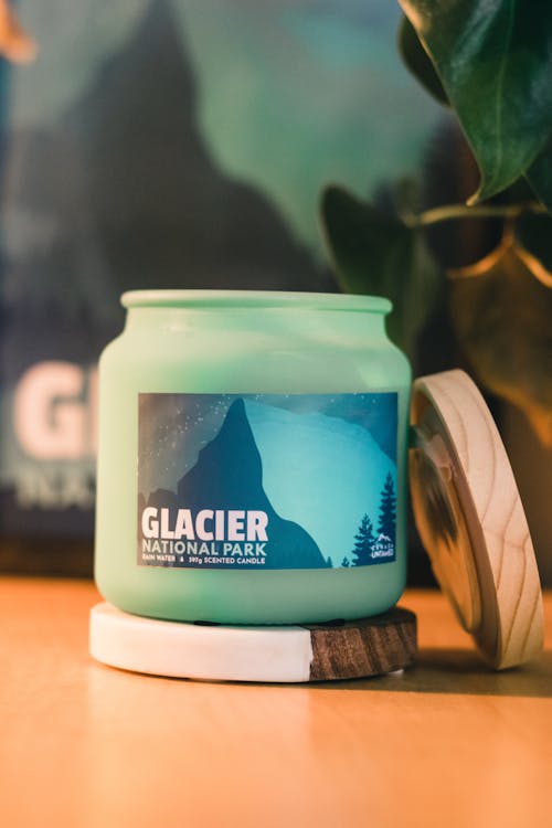 Free Close-up of a Glacier National Park Scented Candle Stock Photo