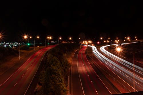 Free stock photo of cars, city at night, headlights