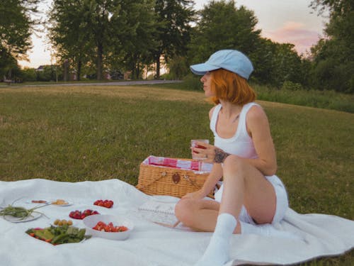 ピクニック, ブルーキャップ, レクリエーションの無料の写真素材