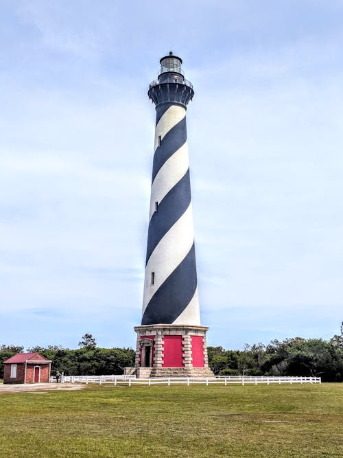 Blue and White Lighthouse Photo