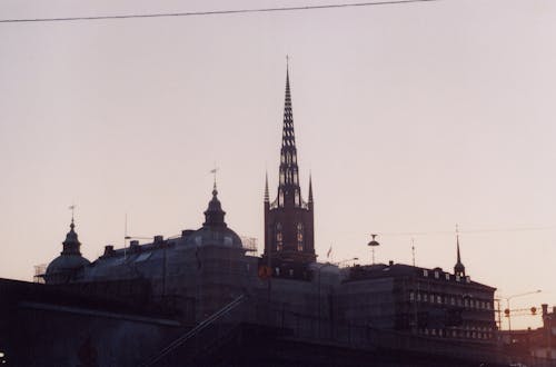 View of Riddarholmen Church at Sunrise