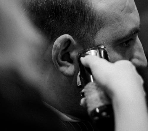 A Man Having a Haircut