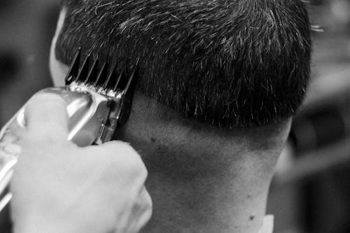 Close-up of a Barber Work