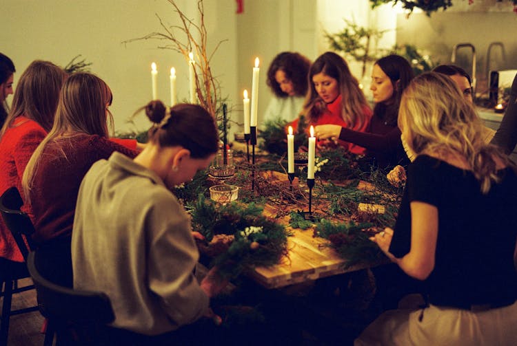 Women Making Wreaths