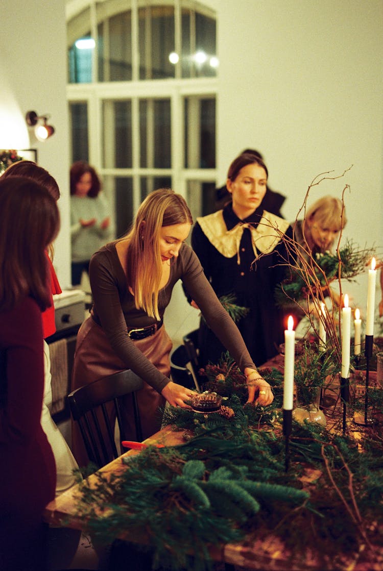 Women Making Wreaths