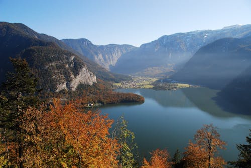 Free Aerial Photography of Lake Hallstatt in Austria Stock Photo