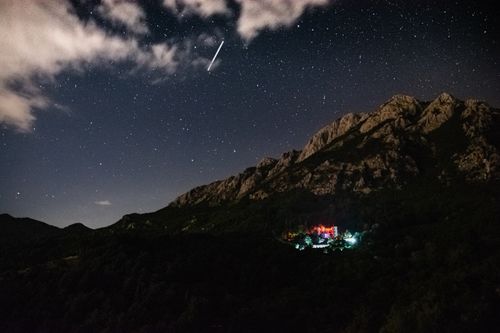 Free Stunning night sky with stars and mountain landscape in Montenegro, ideal for astrology and astronomy enthusiasts. Stock Photo
