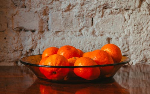 Free Orange Fruits on Brown Glass Bowl  Stock Photo