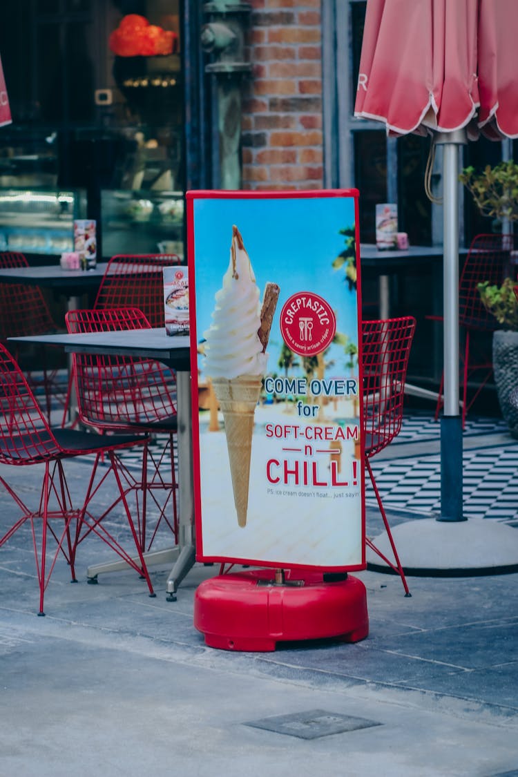 Ice Cream Poster On A Street