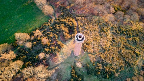 Aerial Photography of a Brick Tower on a Countryside