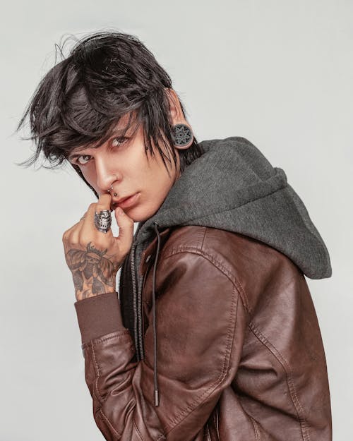 Free Man in Leather Jacket Stock Photo