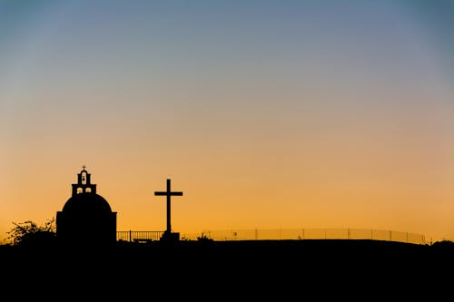 Gratis lagerfoto af aften, kirke, kors