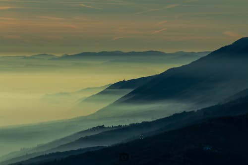 ミスト, 夜明け, 山岳の無料の写真素材