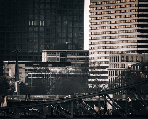 Free A modern cityscape featuring contemporary skyscrapers and urban architecture. Stock Photo
