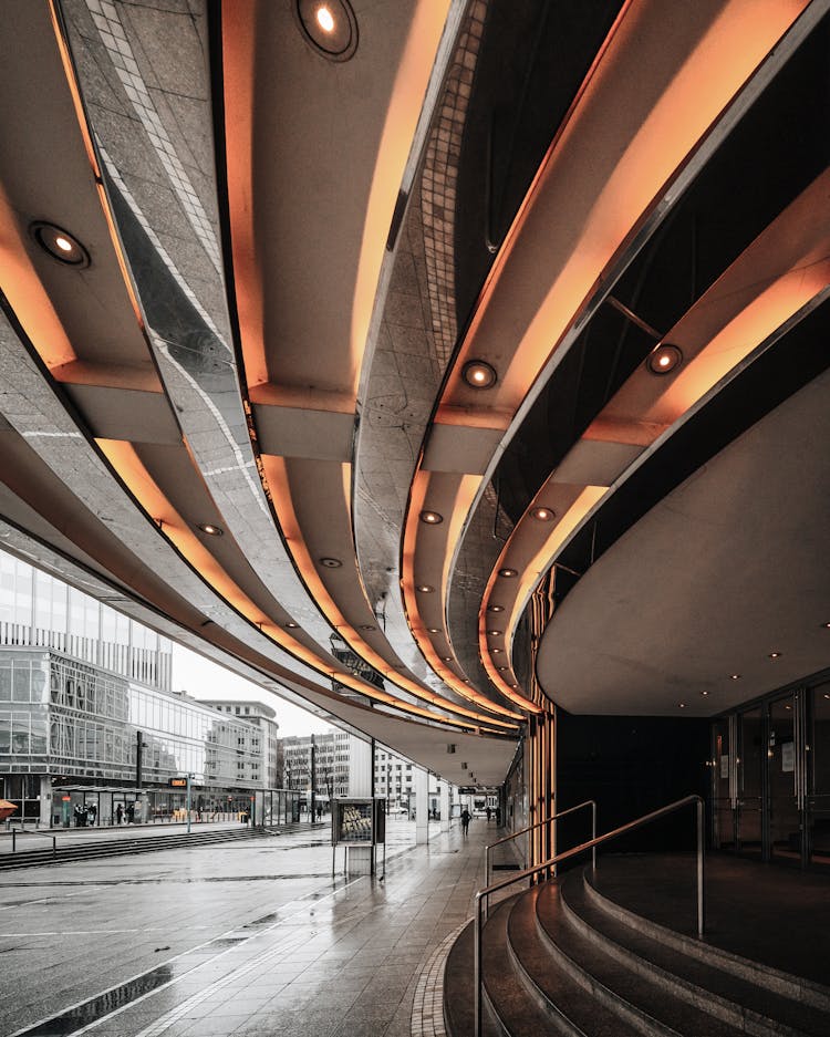 Modern Building Entrance In City Downtown