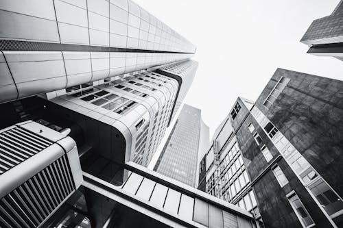 Grayscale Photo of Buildings