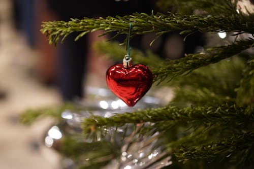 Red Heart Shaped Christmas Decoration