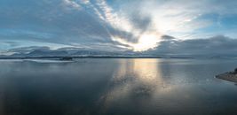 Blue Sky and White Clouds over Lake