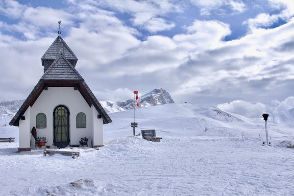 Little Dolomites church in the snow