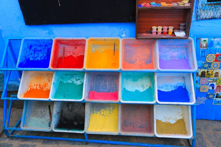 Powdered Dye In A Variety Of Colors