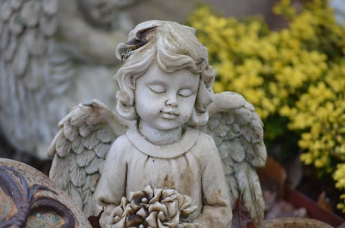 Darmowe zdjęcie z galerii z anioł, kwiaty, marmur