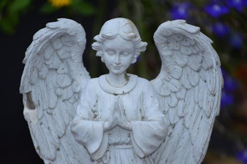 White Marble Angel Sculpture Praying 