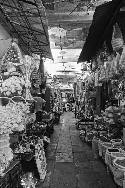 Immagine gratuita di bazar, bianco e nero, mercante