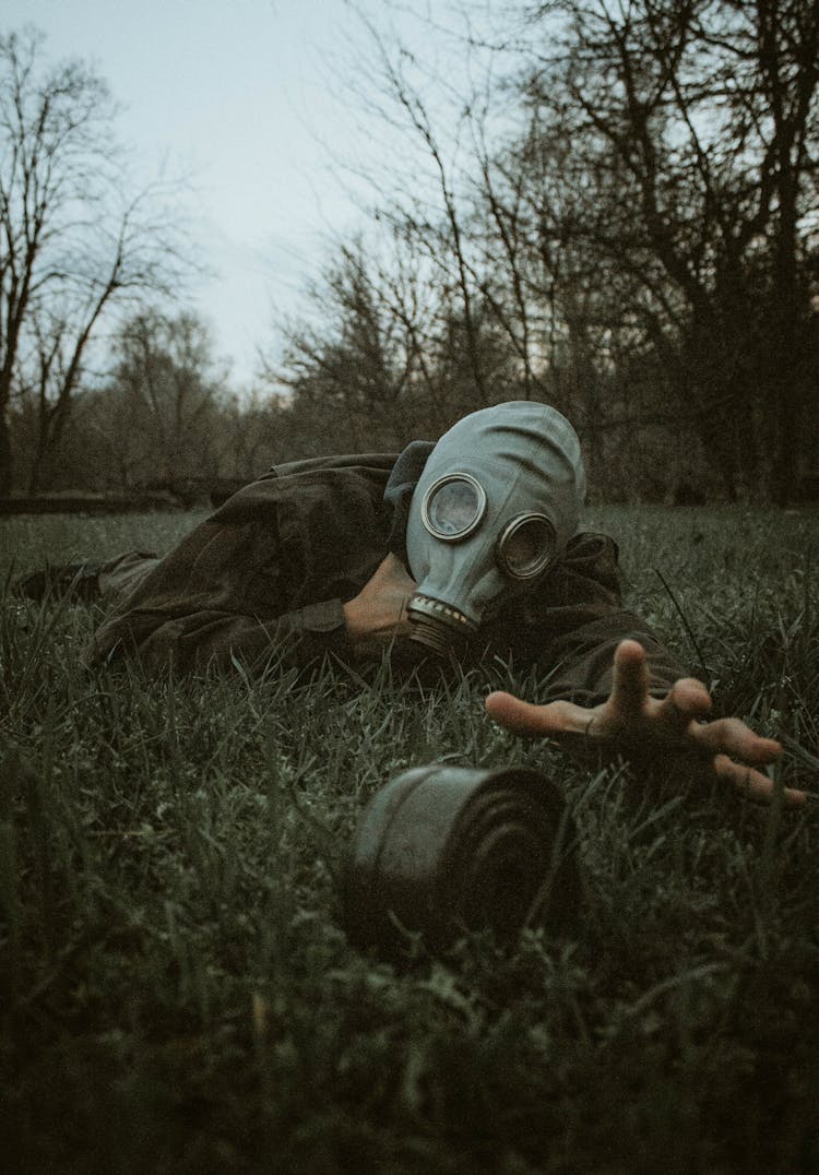 A Person Wearing Gas Mask