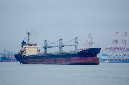 A cargo ship docked at the port of Cagayan de Oro, reflecting trade and logistics.
