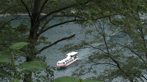 Kostenloses Stock Foto zu boot, drohne erschossen, fluss