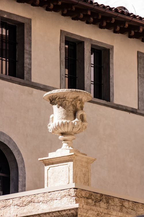 Free Close-up of a classical stone vase with elegant architecture in Lyon, France. Stock Photo
