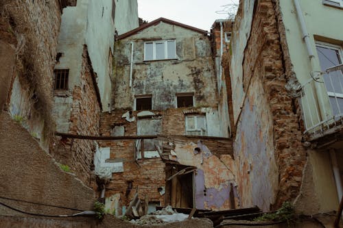 Základová fotografie zdarma na téma cihlová zeď, demolice, důmy