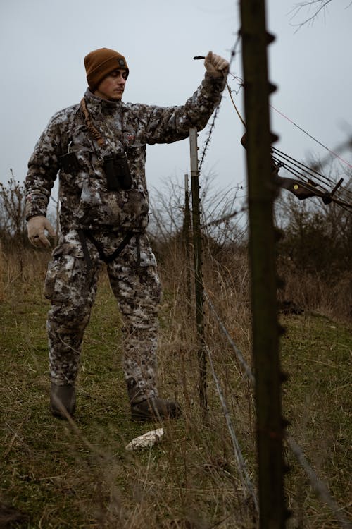 Soldier near Net in Field