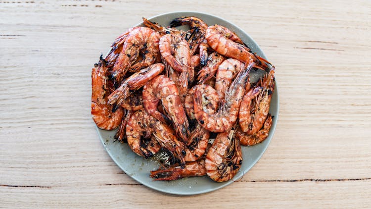 Grilled Prawn On A Plate